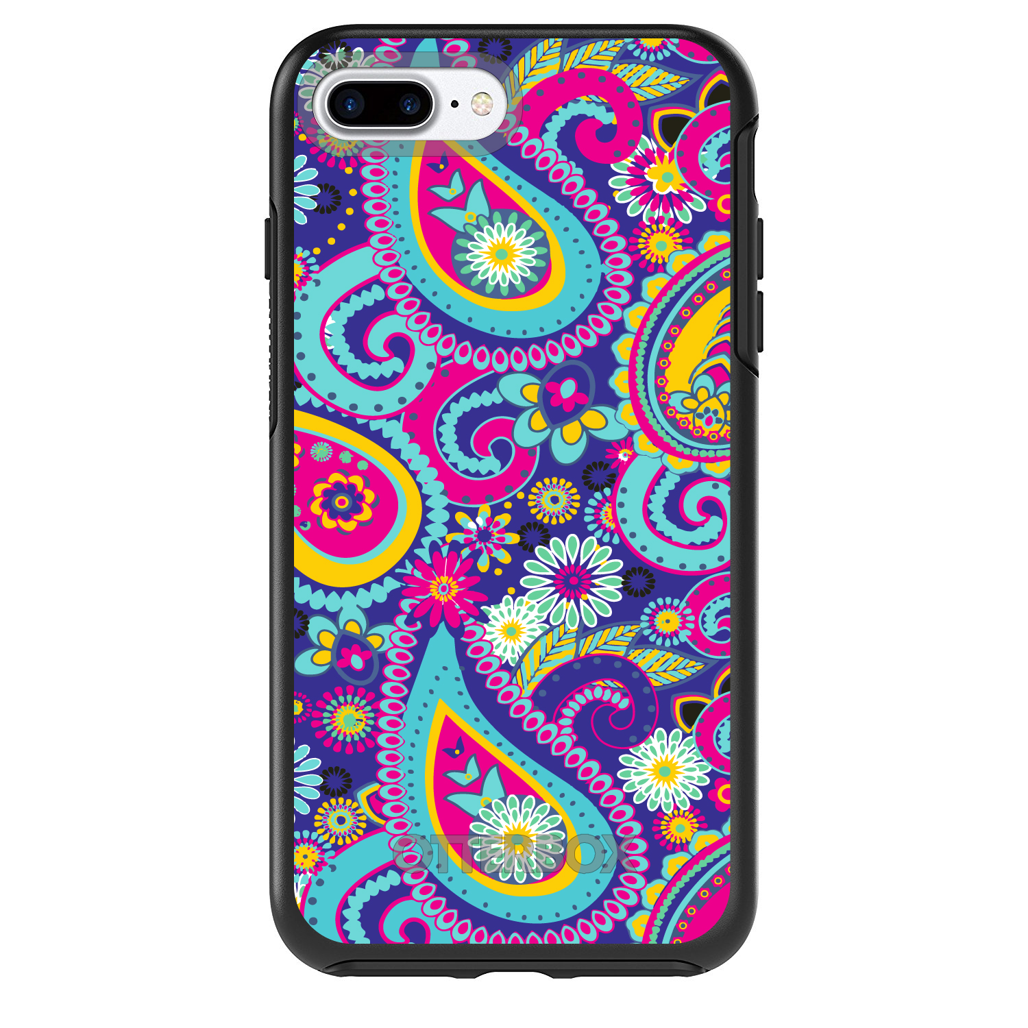 OtterBox Symmetry for Apple iPhone (Pick Model) - Hot Blue Yellow Pink Paisley - Picture 3 of 20