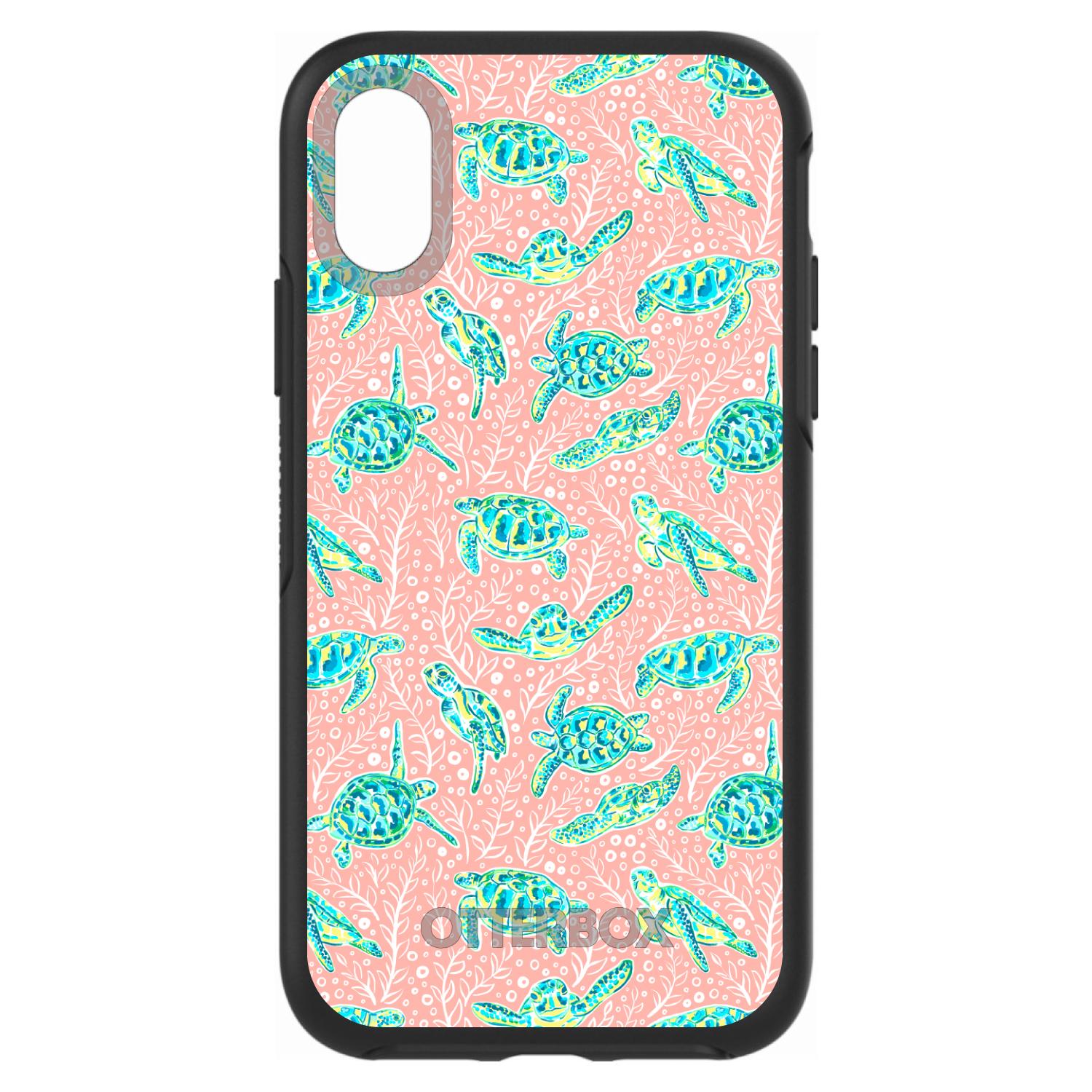 OtterBox Symmetry für Apple iPhone (Modell auswählen) Preppy Turtles rosa Hintergrund - Bild 4 von 20