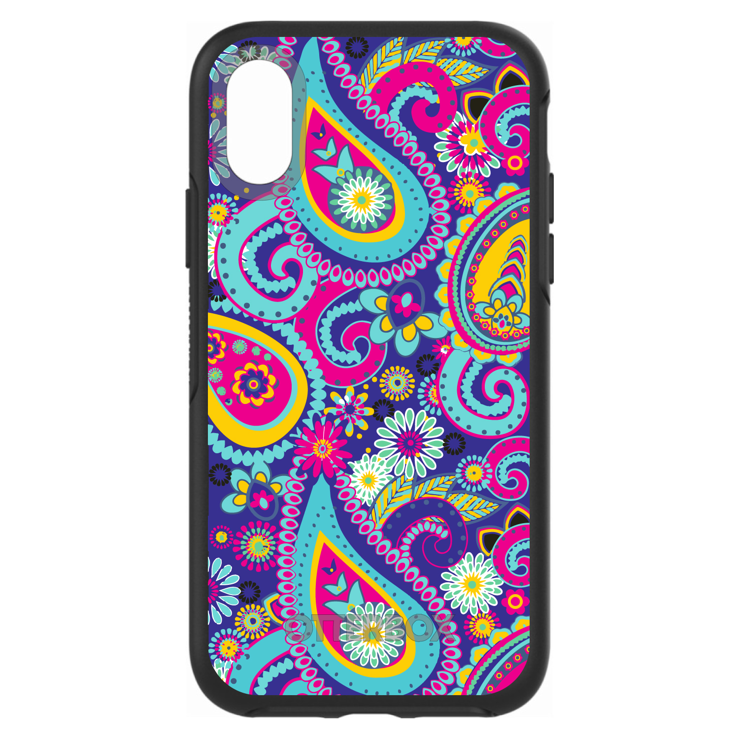 OtterBox Symmetry for Apple iPhone (Pick Model) - Hot Blue Yellow Pink Paisley - Picture 4 of 20